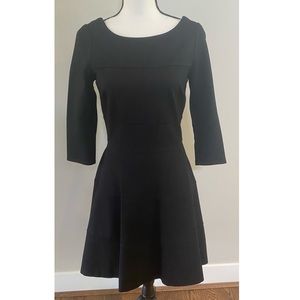 BANANA REPUBLIC Women’s Fit & Flare Black Dress 3/4 Sleeves SIZE 6